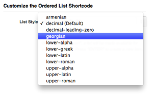 Shortcode List Styles Numbers