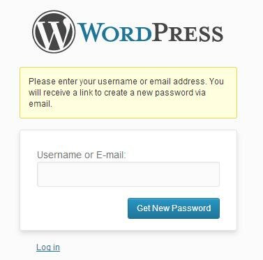 Just enter your user name or email and you're on your way to getting back into your site. 