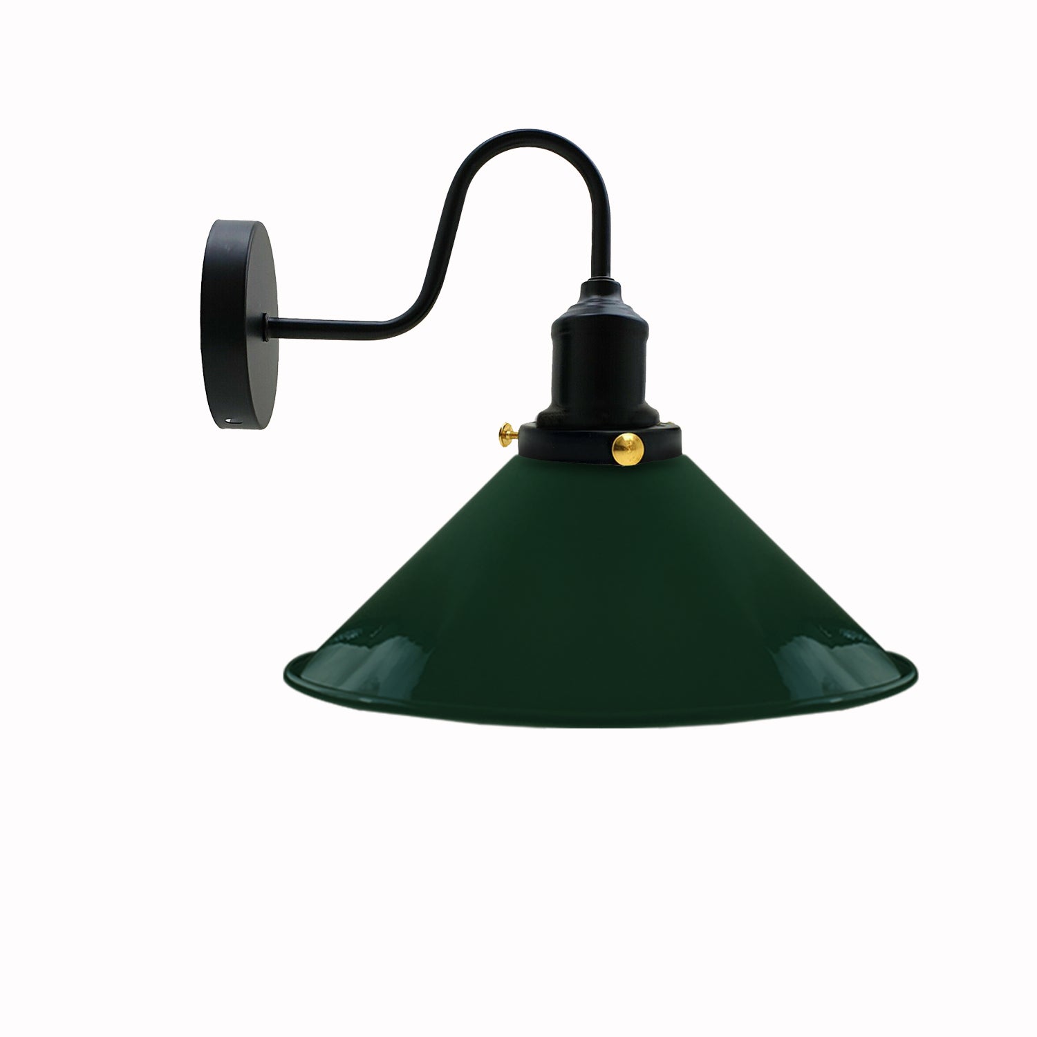 Industrial Vintage Green colour Swan Neck Wall Light Indoor Sconce Metal Cone Shape Shade~3484-1