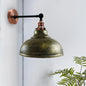 Brushed Brass Metal Curvy Brushed Industrial Wall Mounted Wall Lamp Light~3458-0