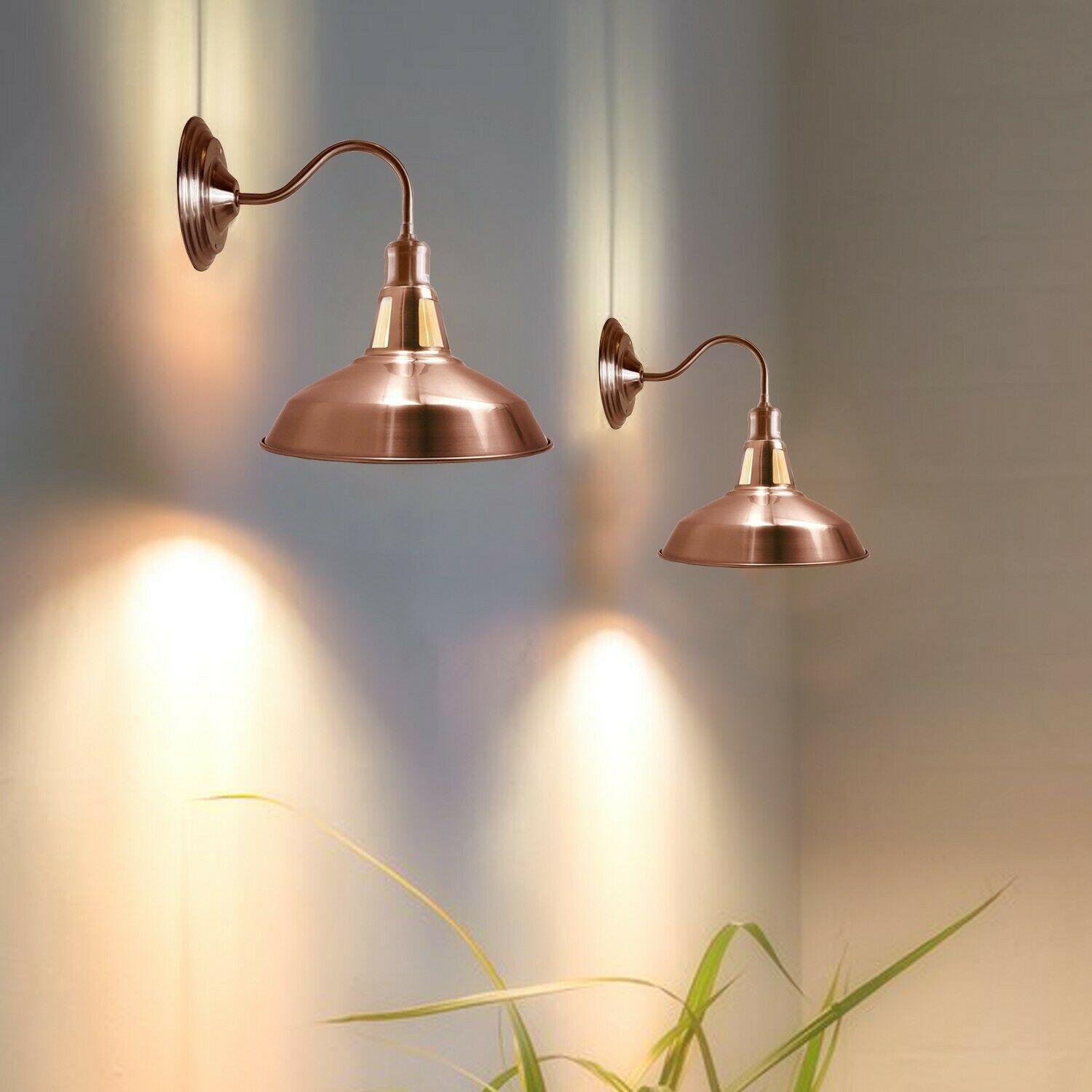 Copper Wall Light 30 cm Barn Slotted Shade Modern Style High Polished Wall Sconce~3627-0