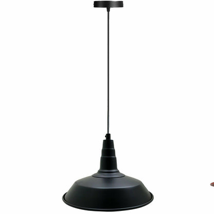 Industrial Matte Black Pendant Lighting Shade Bowl Shape Metal~3727-1