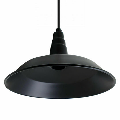 Industrial Matte Black Pendant Lighting Shade Bowl Shape Metal~3727-2