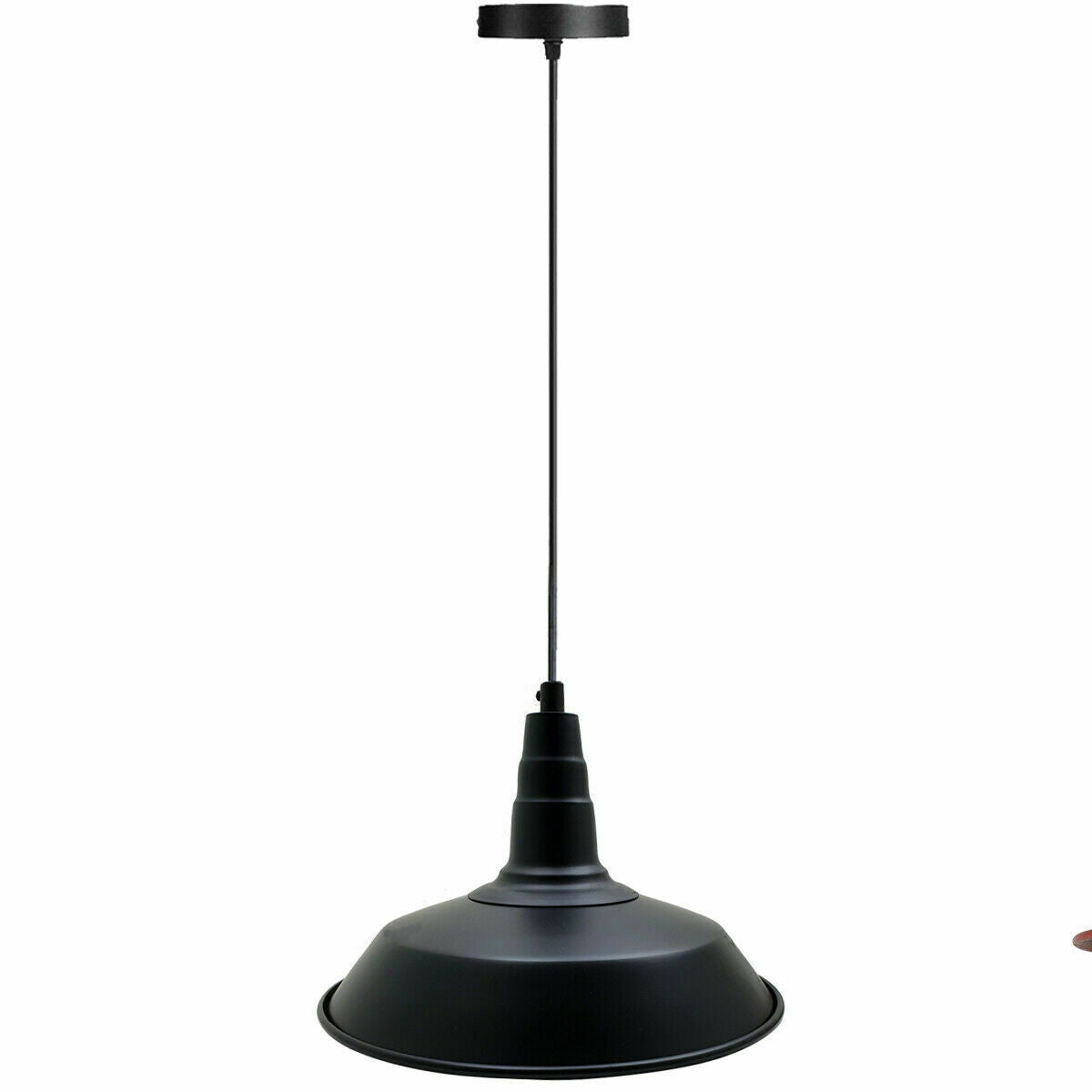 Industrial Matte Black Pendant Lighting Shade Bowl Shape Metal~3727-0