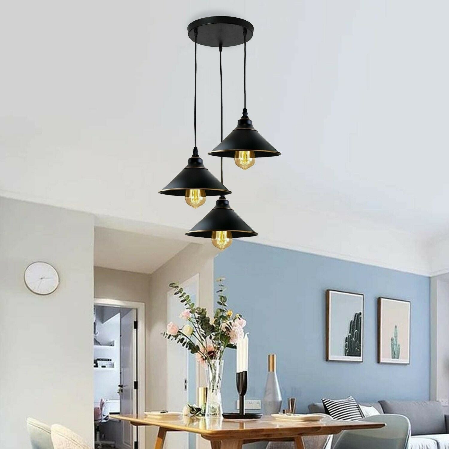 Black Cone Metal Cluster Pendant Light Shade~3708-0