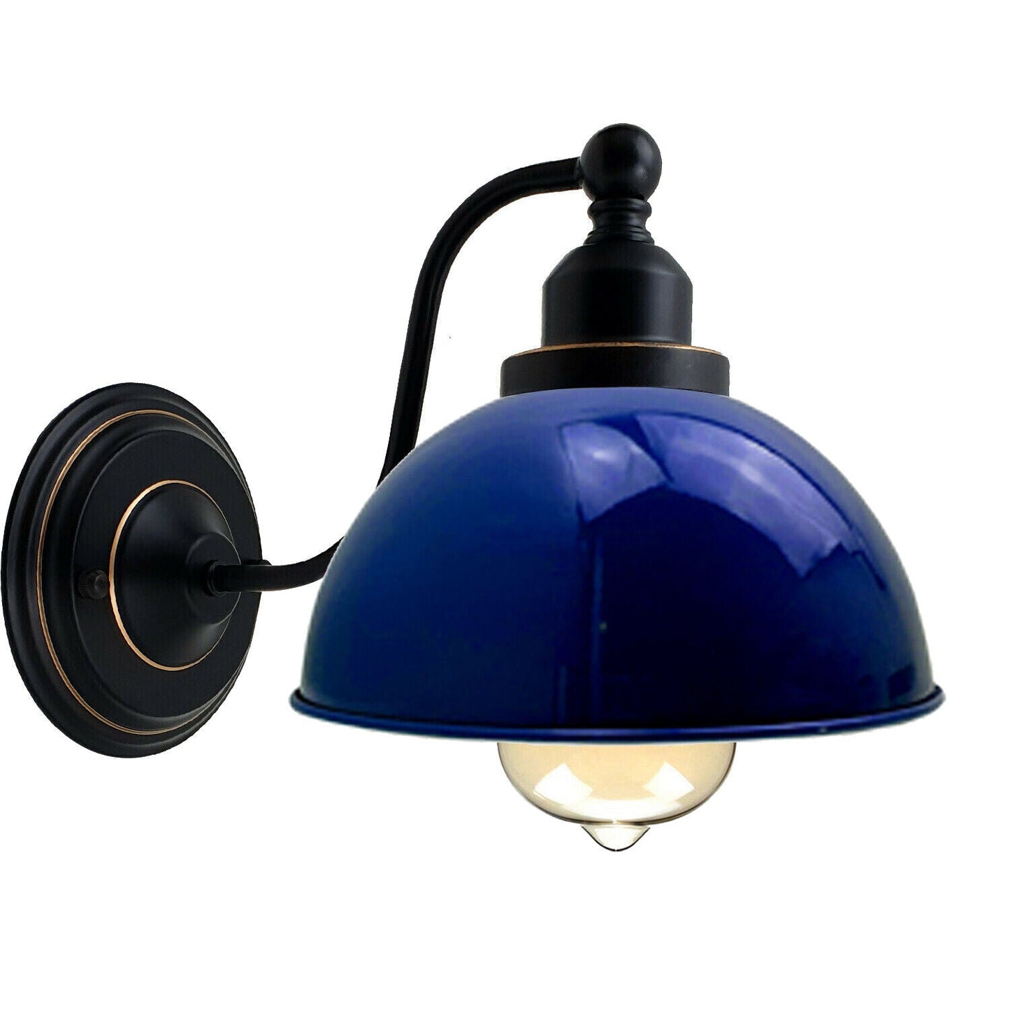 Industrial vintage Retro Navy Blue Wall Sconces E27 UK Holders~3701-4