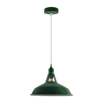 Industrial Vintage Modern Metal Retro  E27 Ceiling Green Barn Slotted Pendant Shade~3739-3