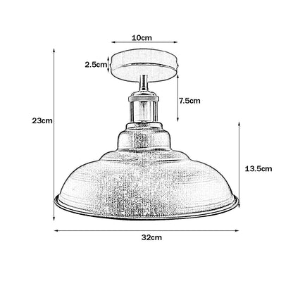 Industrial Vintage Retro Flush Mount Burgundy Ceiling Light ~3761-3