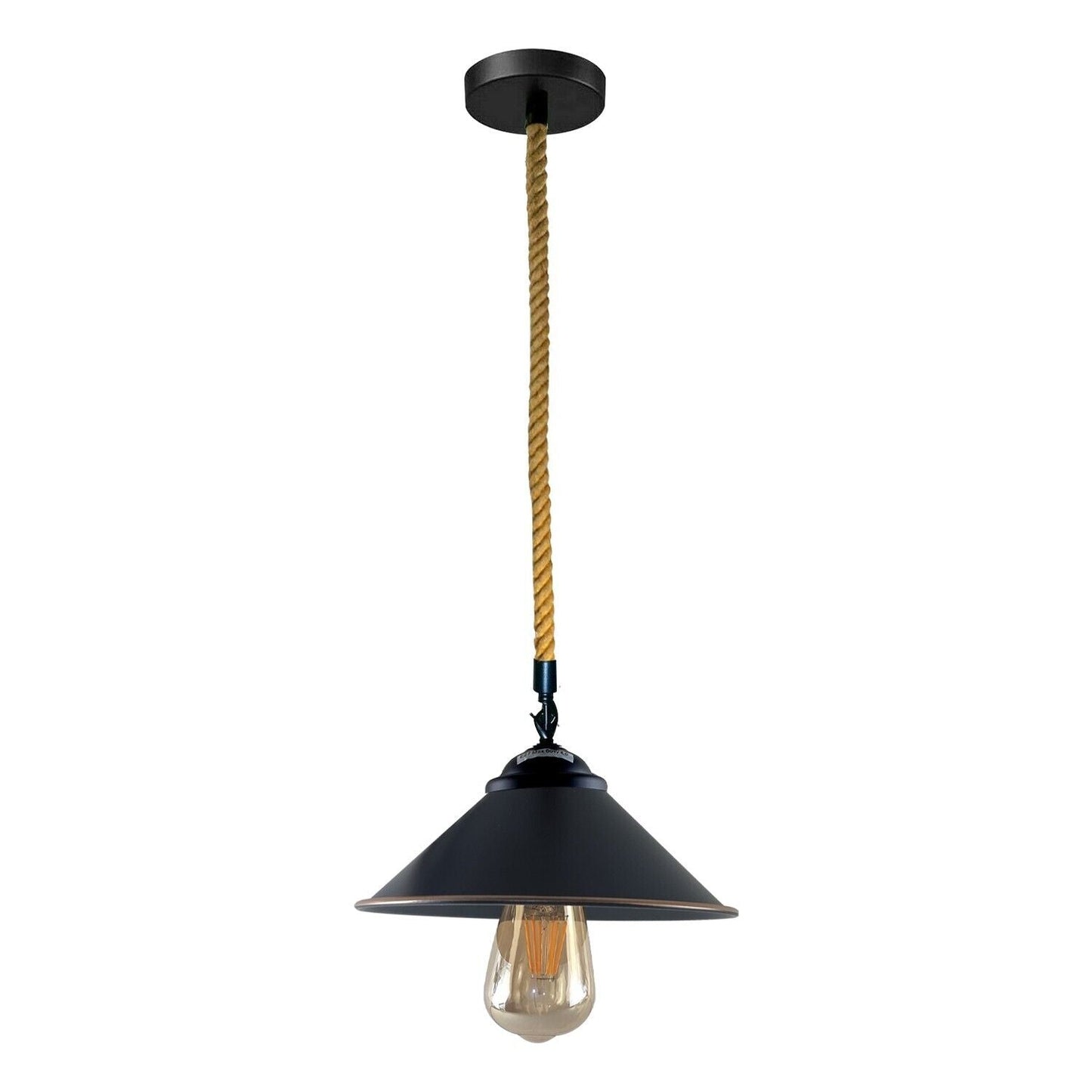 Vintage Retro Industrial Loft Cone Hemp rope Single Pendant Light Retro Lamp~3785-2