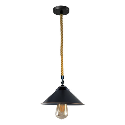 Vintage Retro Industrial Loft Cone Hemp rope Single Pendant Light Retro Lamp~3785-2