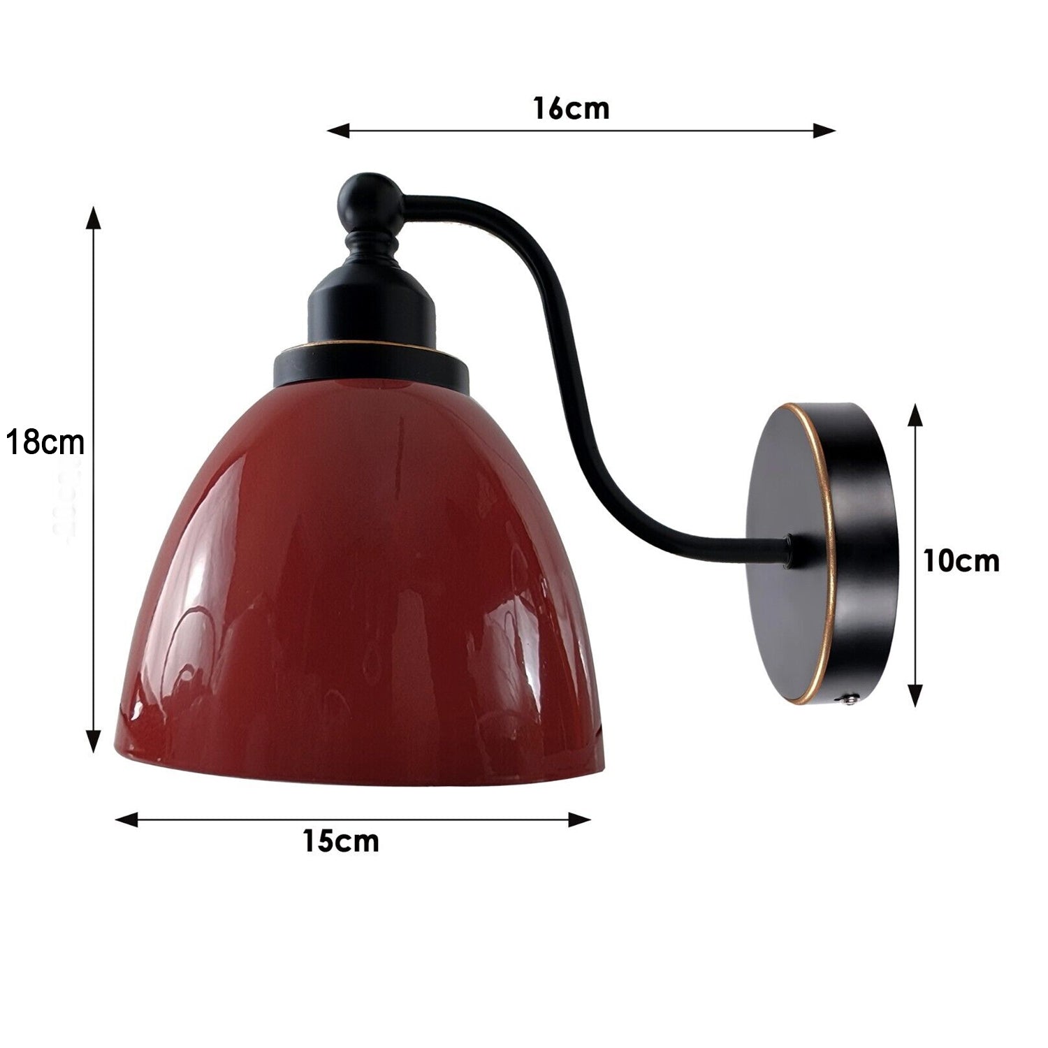 Industrial Vintage Modern Retro Swan Neck Metal Arm E27 Sconce Burgundy Wall Mount Light~3910-3