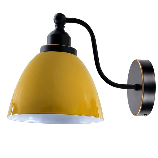 Industrial Vintage Modern Retro Swan Neck Metal Arm E27 Sconce Yellow Wall Mount Light~3913-0