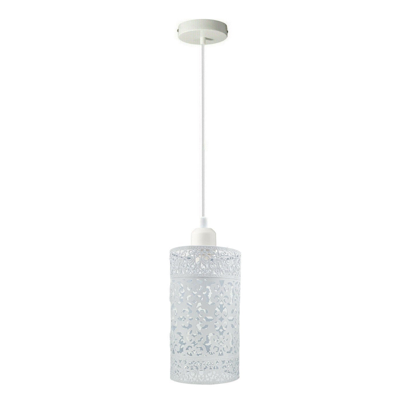 Industrial Vintage Ratio Adjustable Pendant Hanging Pendant Lighting, E27 Metal White Cage~3927-1