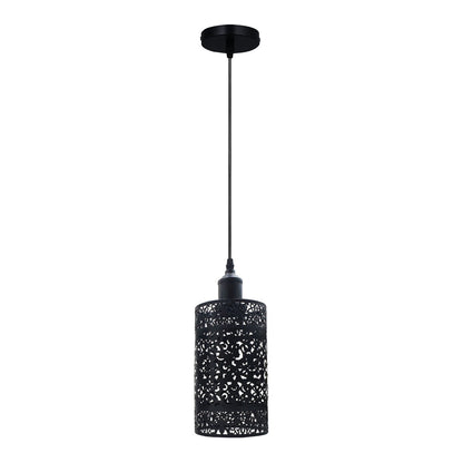 Industrial Vintage Ratio Adjustable Pendant Hanging Pendant Lighting, E27 Metal Black Cage~3926-1