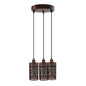 Metal Barrel Cage 3 Head Pendant Light in Rustic Red ~3921-5