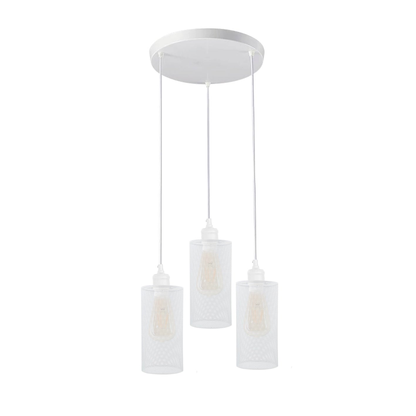 Industrial vintage Retro3 way Round ceiling Various colours cage pendant light E27 Uk Holder~3968-2