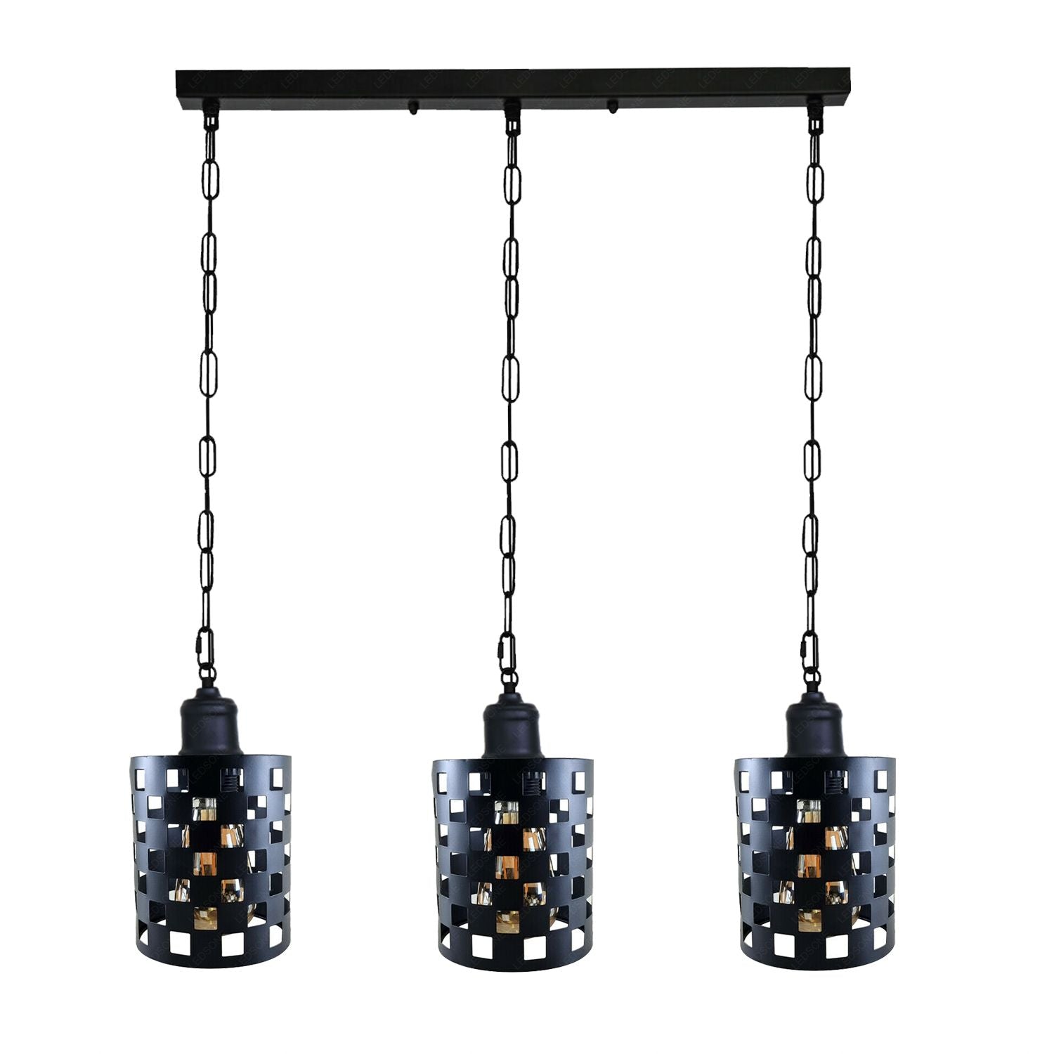 Industrial Vintage Retro Drum Cylinder shape Various colours Metal Ceiling 3 way rectangle Pendant cage Lights E27~4001-7