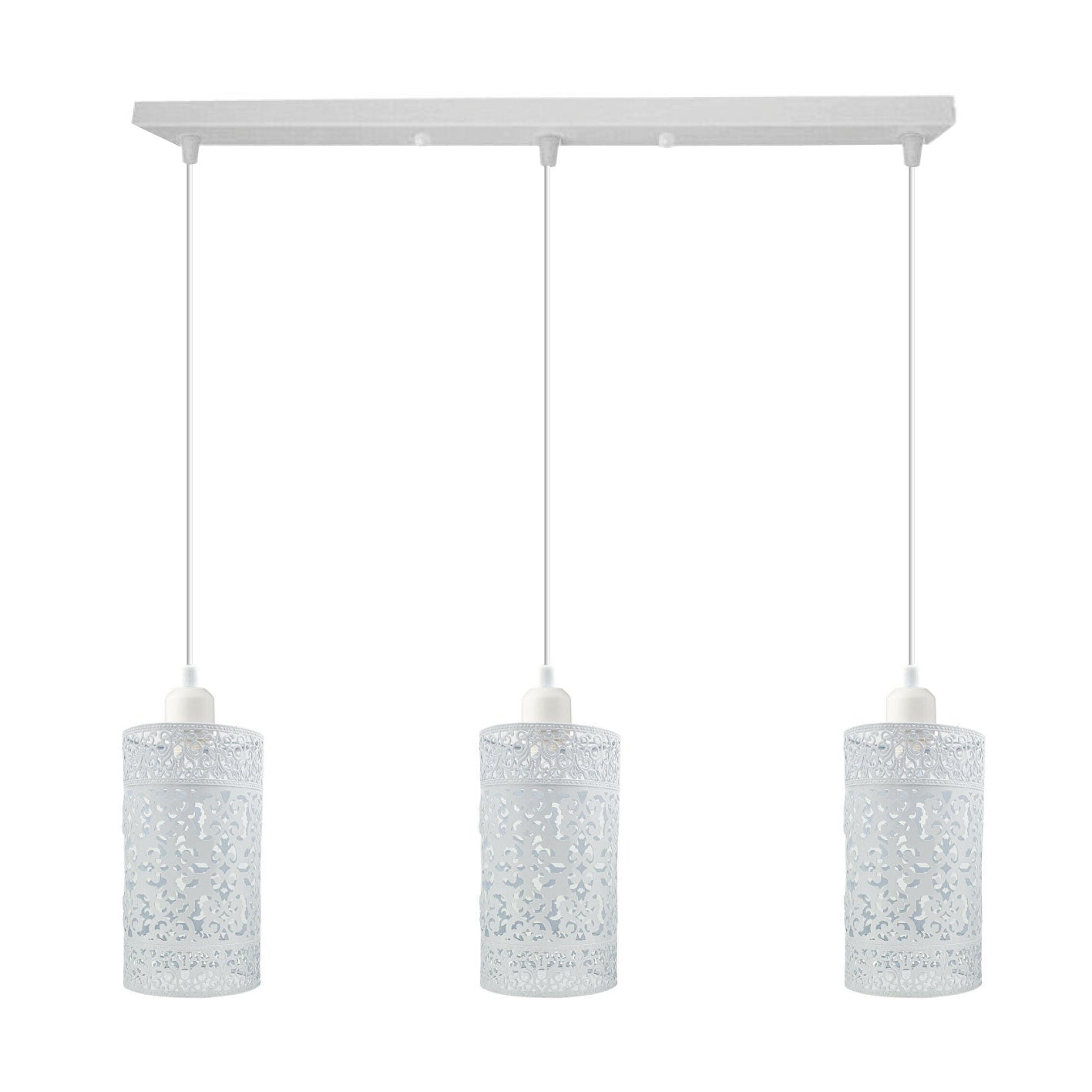 Industrial vintage Retro 3 way Rectangle Drum Cylinder various colours cage pendant~4016-9