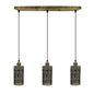 Industrial vintage Retro 3 way Rectangle Drum Cylinder various colours cage pendant~4016-3