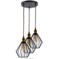 industrial Vintage Retro 3 head Round Ceiling Wire Cage Pendant Light~4053-0