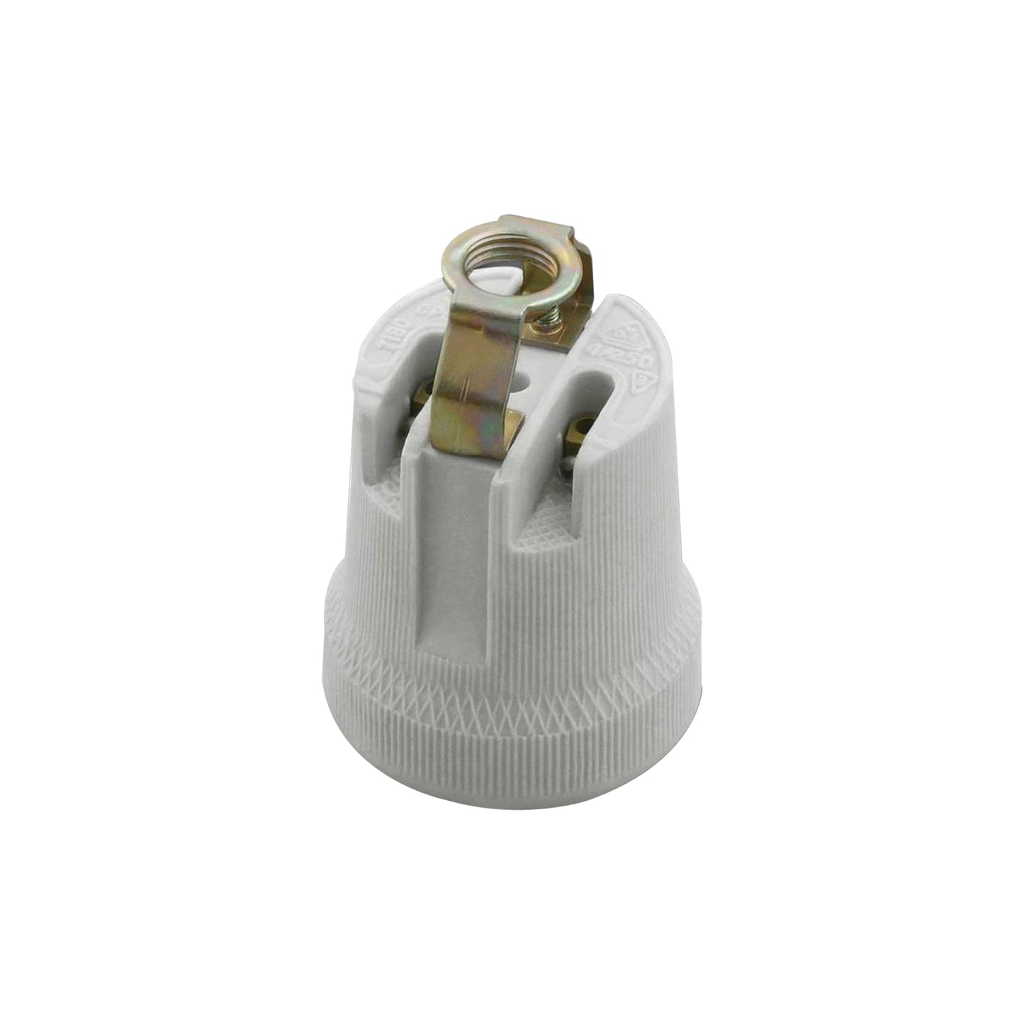 White Ceramic E27 Bulb Holder: Stylish & Heat Resistant ~4114-5