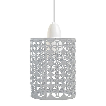 Easy Fit Pendant Light Pattern Cage Metal Drum Lampshade~2509-1