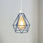 Industrial Light Bulb Cage Diamond Loft Blue Metal Lampshade~1905-0