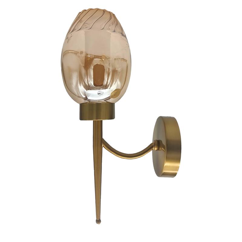 Modern Amber Glass wall light copper plate wall lamp lighting~4901-1