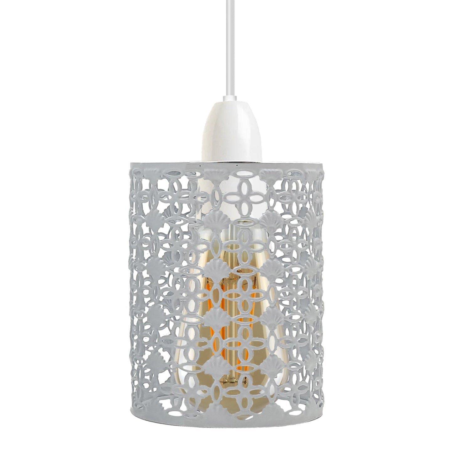 Easy Fit Pendant Light Pattern Cage Metal Drum Lampshade~2509-4