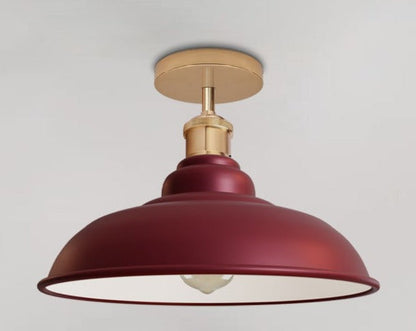 Industrial Vintage Retro Flush Mount Burgundy Ceiling Light ~3761-1