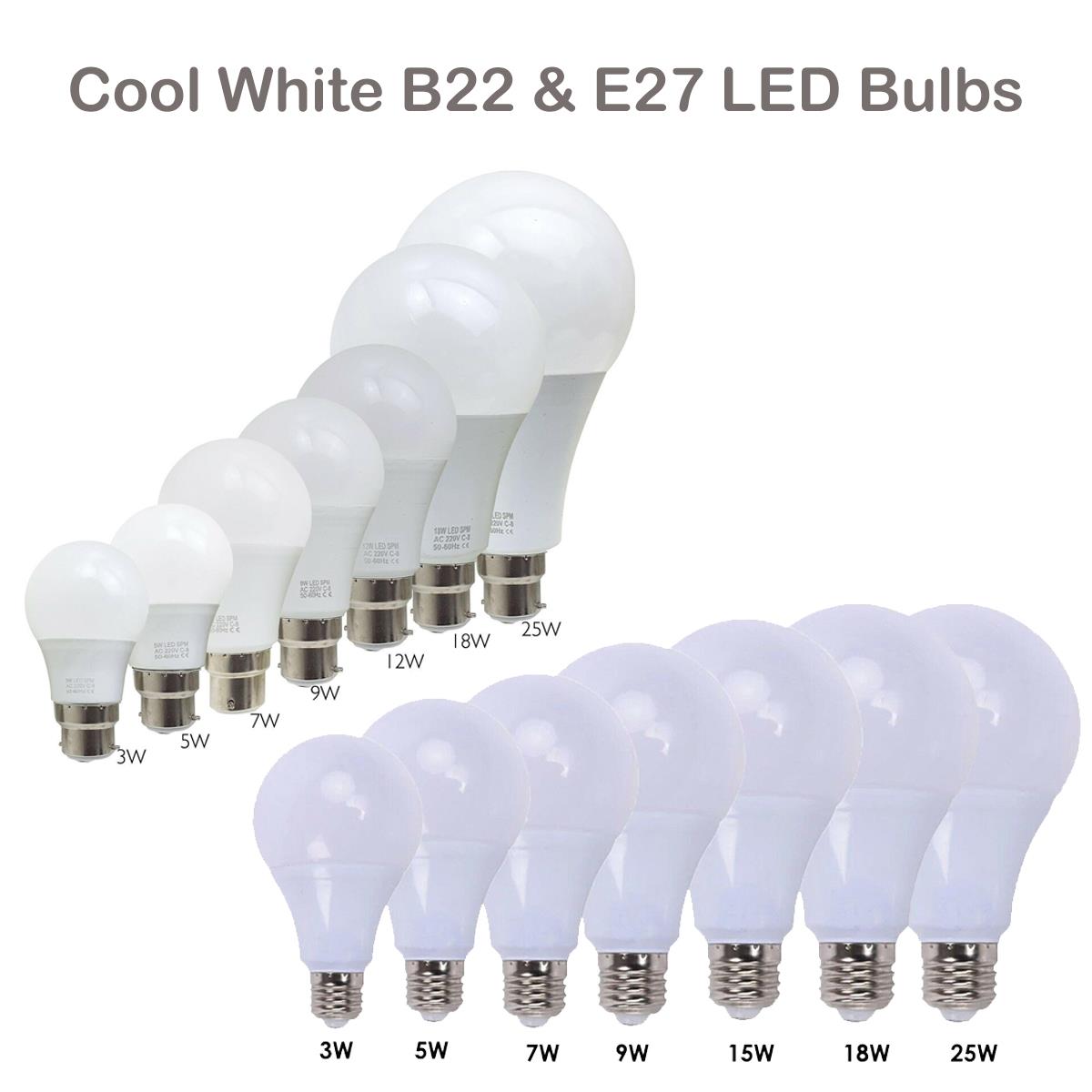 LED Lamp 7W B22 Light Bulbs Cool White Lighting~4155-3