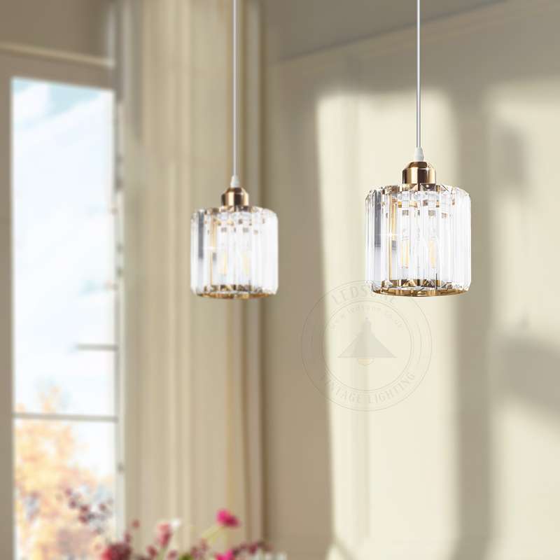 Crystal Shade Round Mini Pendant Kitchen Island Light~4633-3