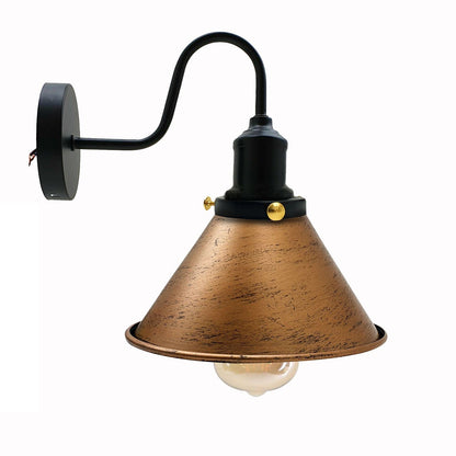 E27 Industrial Metal Wall Light Fitting Vintage Cone shape Wall Sconce~3388-9