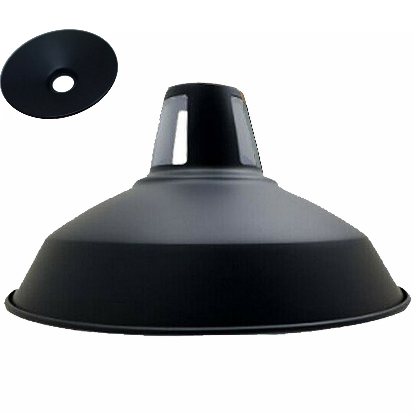 Industrial Style Barn Slotted Lamp Shade Metal Black Ceiling Pendant Light Shade~1065-0