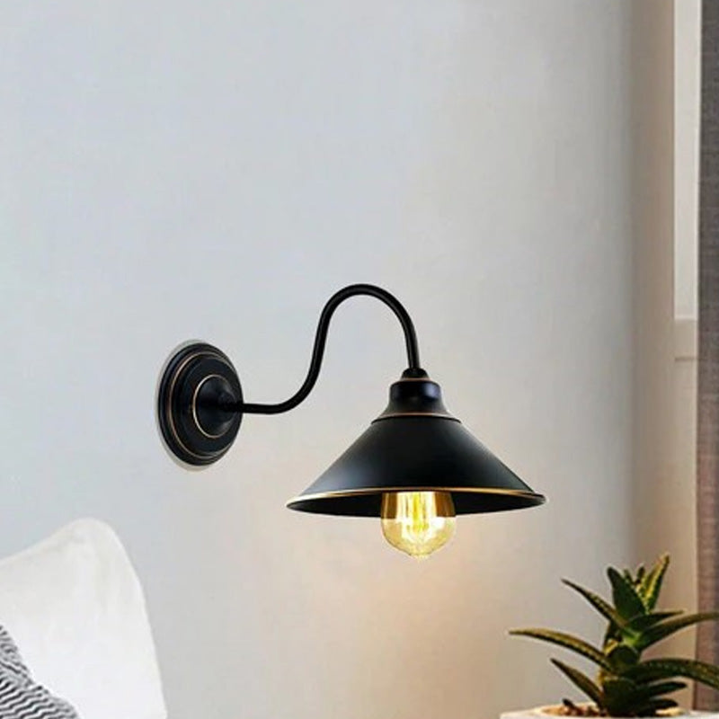 Industrial Vintage Metal  Black Wall Lamp E27 Uk Holder~3771-0