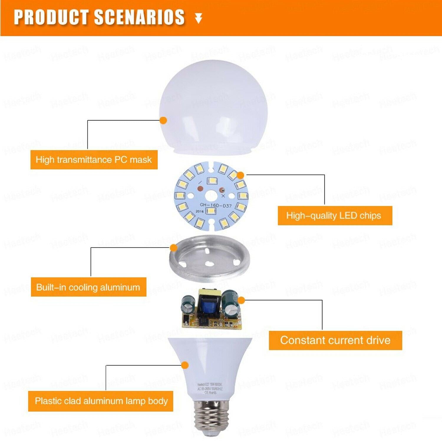 LED Lamp 9W B22 Light Bulbs Cool White Lighting~4154-2