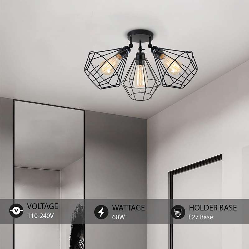 3-way Black Contemporary Ceiling Lights~4988-3