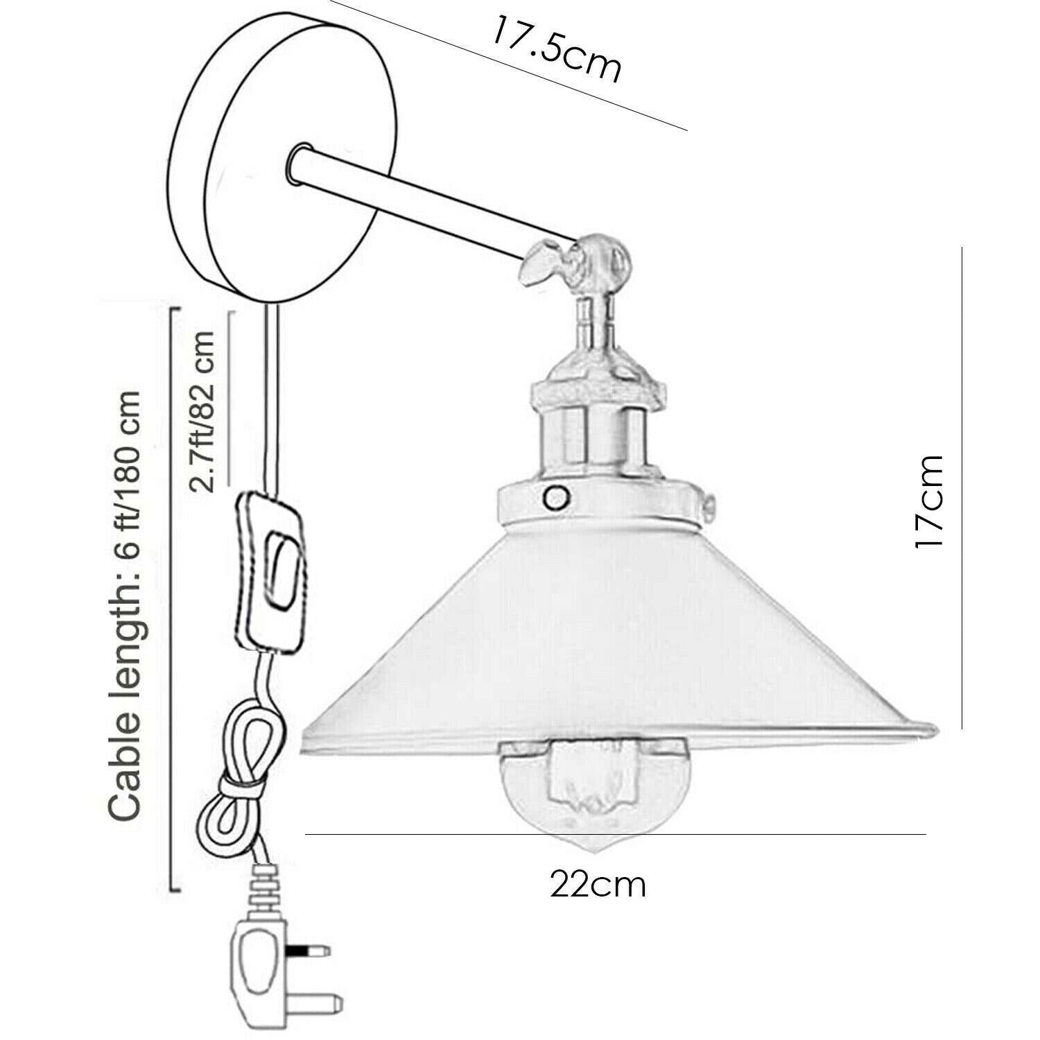 White Plug in wall light Adjustable wall sconce ~1279-3