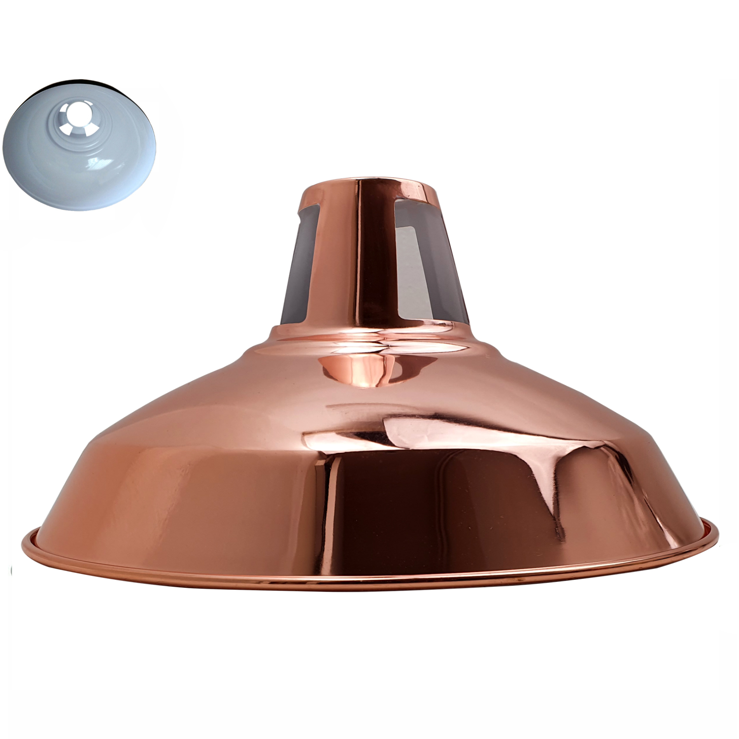 Industrial Style Barn Slotted Lamp Shade Metal Rose Gold Ceiling Pendant Light Shade~1067-0