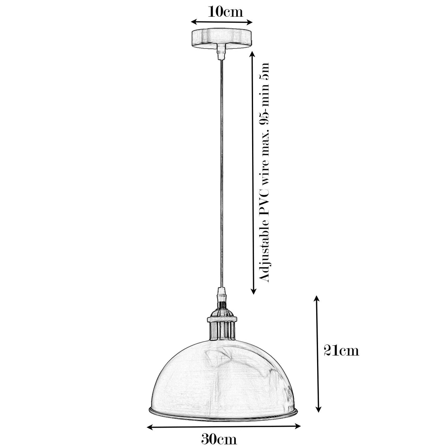 Vintage Industrial Metal Ceiling Pendant Light Satin Nickel Shade Modern~1318-3