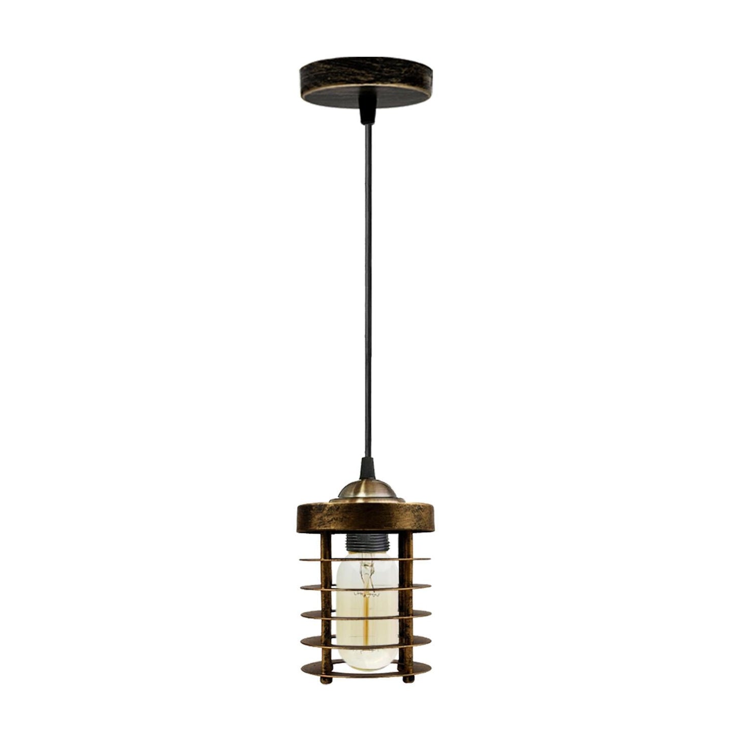 Industrial Vintage Pendant Light Retro Hanging Spiral Cage Mini~1442-5