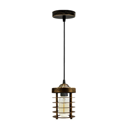 Industrial Vintage Pendant Light Retro Hanging Spiral Cage Mini~1442-5