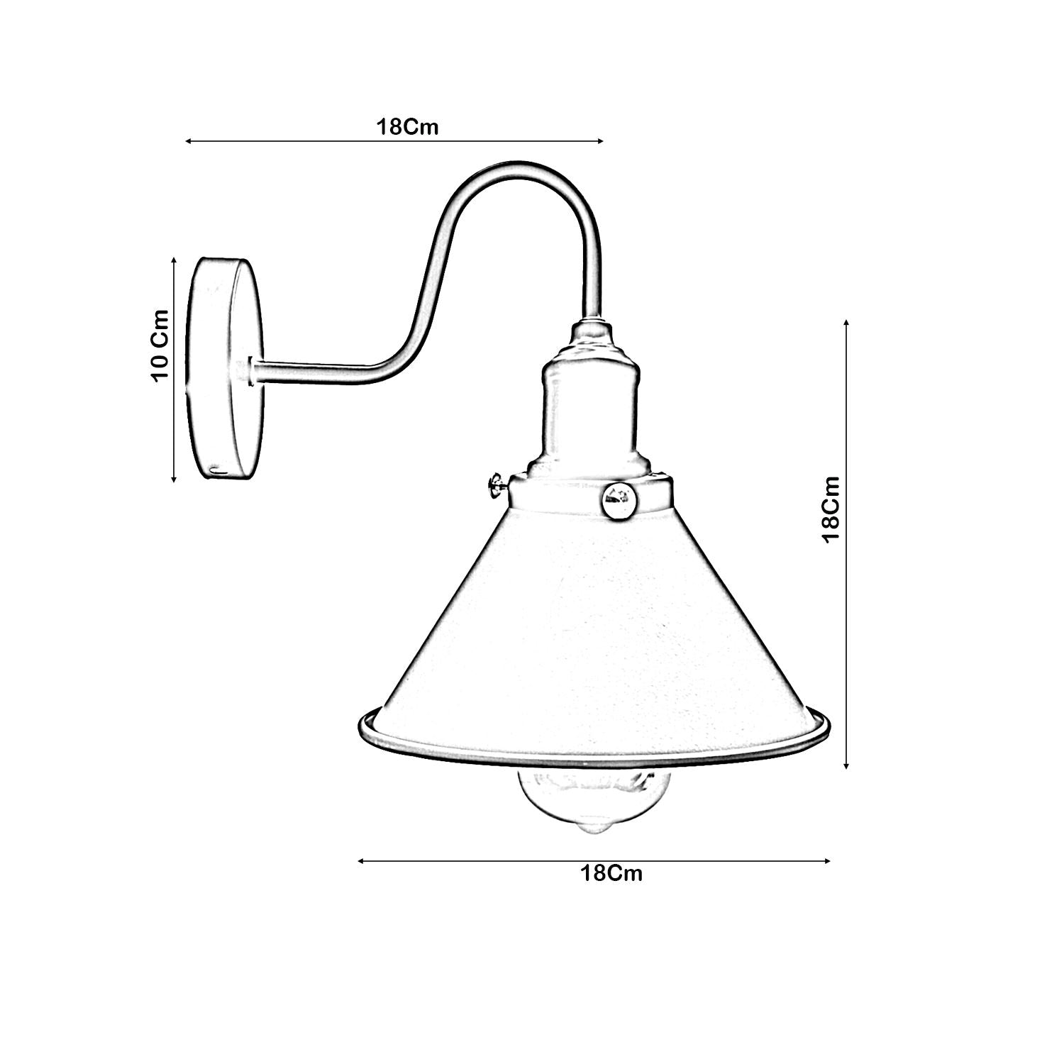 E27 Industrial Metal Wall Light Fitting Vintage Cone shape Wall Sconce~3388-3