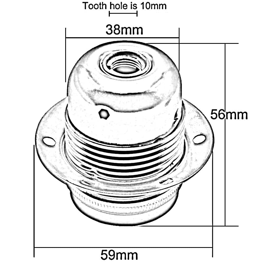 E27/ES Vintage threaded lamp bulb holder Chrome~2969-1