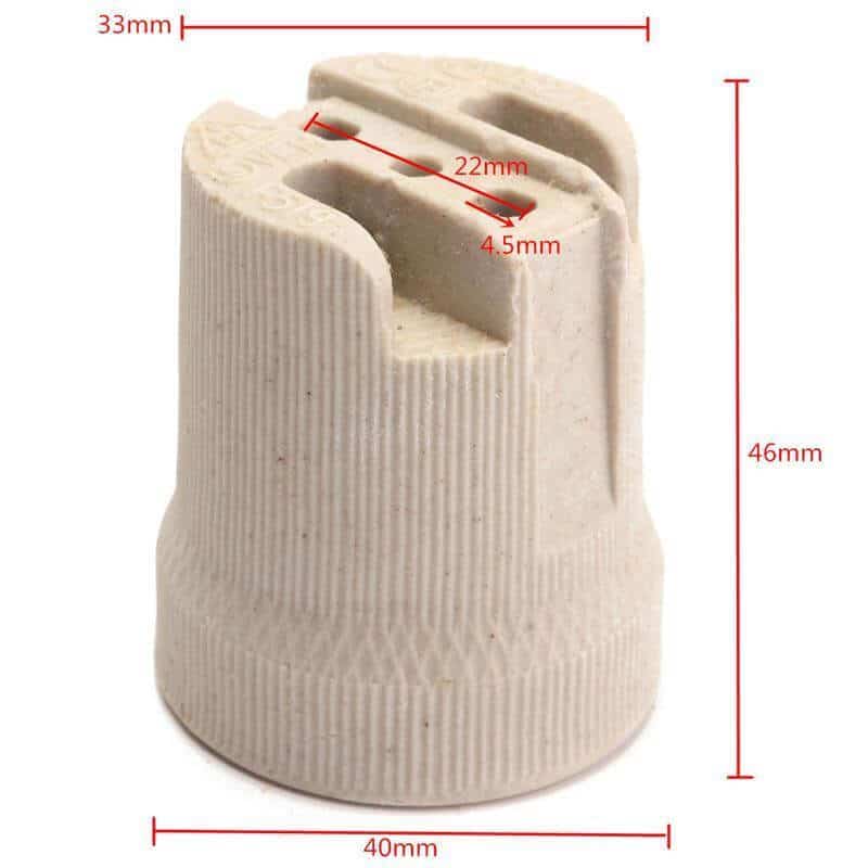 Heat-Resistant E27 Edison Screw Bulb Holder - Ceramic (Type 2) ~2965-2