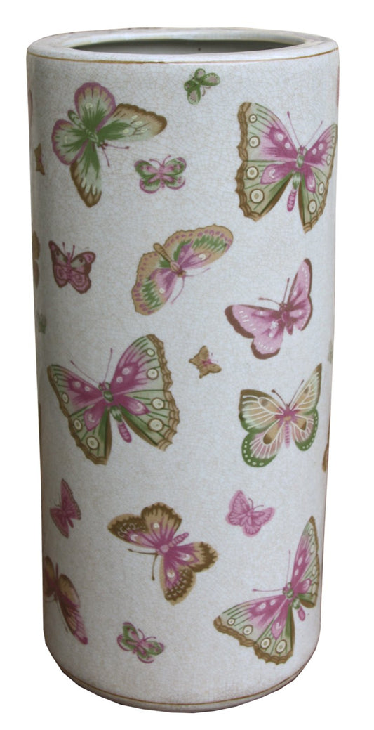 Ceramic Umbrella Stand, Butterfly Design-0