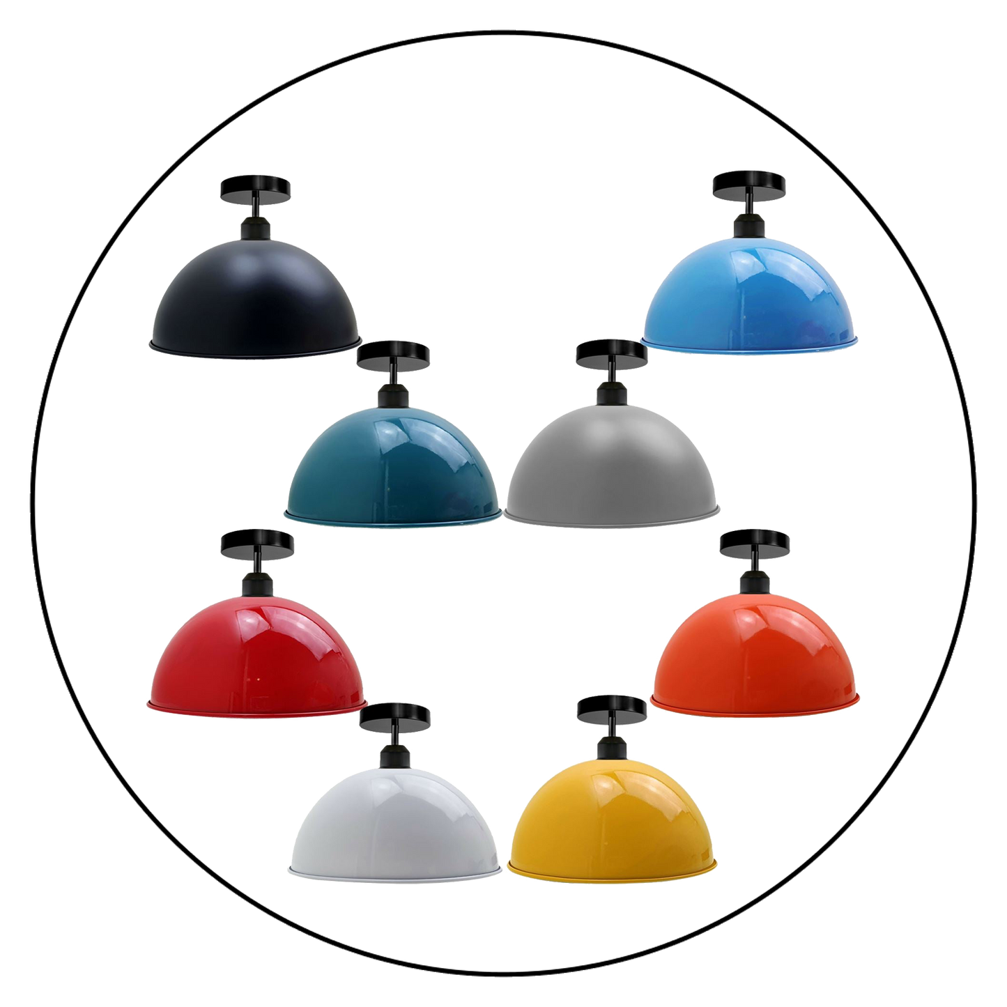 Industrial Vintage Dome Style Shade Light Fixtures ~3394-2