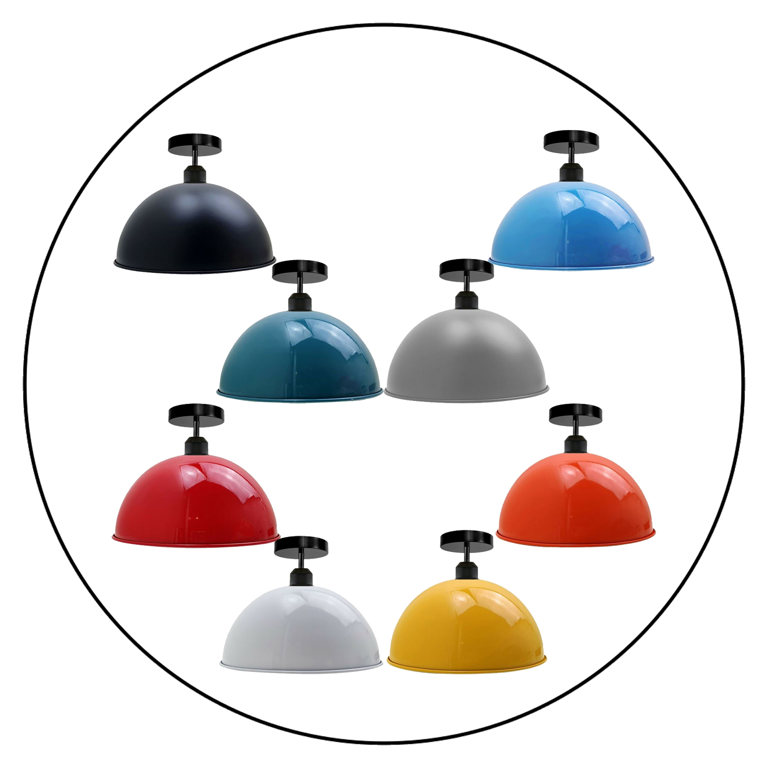 Industrial Vintage Dome Style Shade Light Fixtures ~3394-2