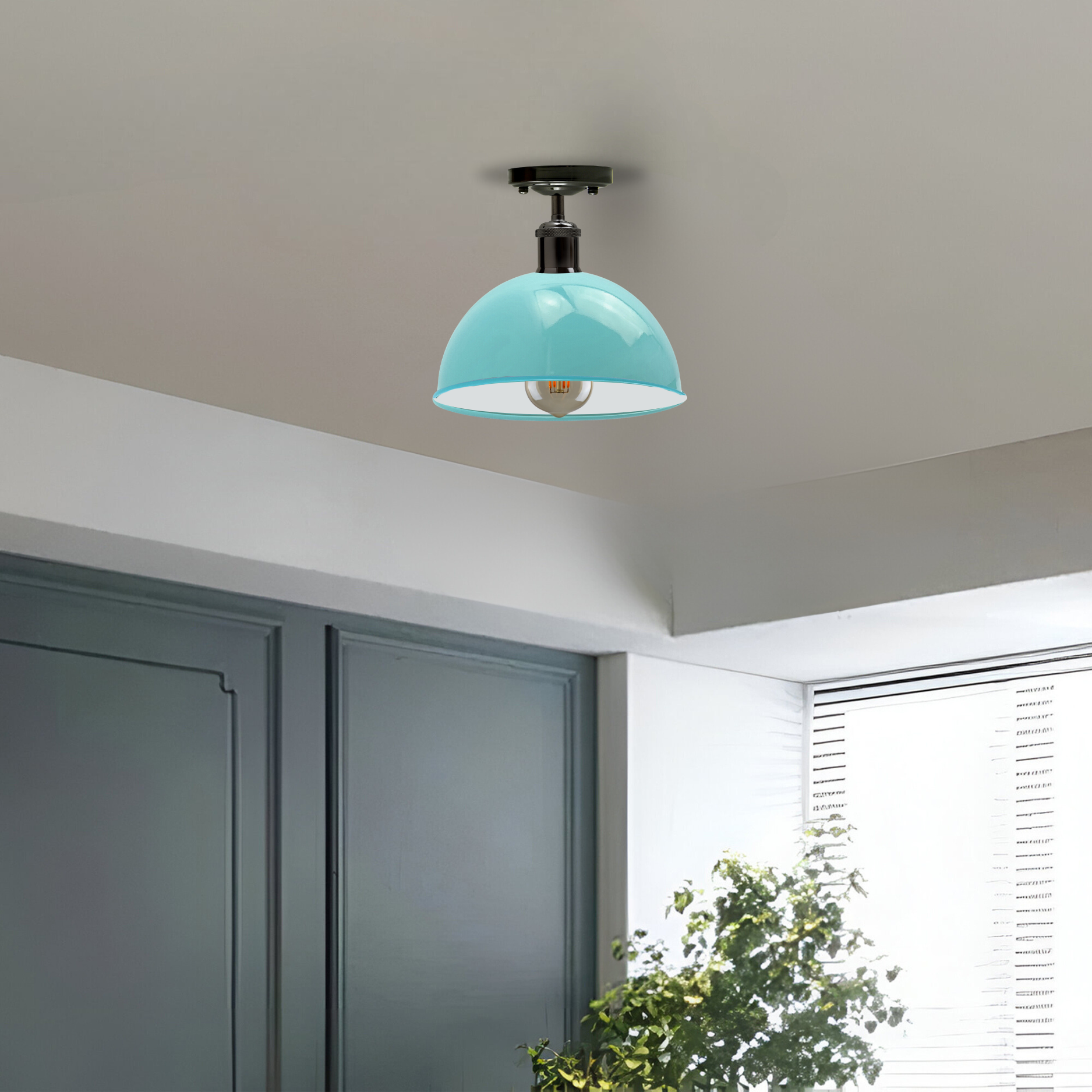 Affordable Light Blue Ceiling Light Shade~1636-0