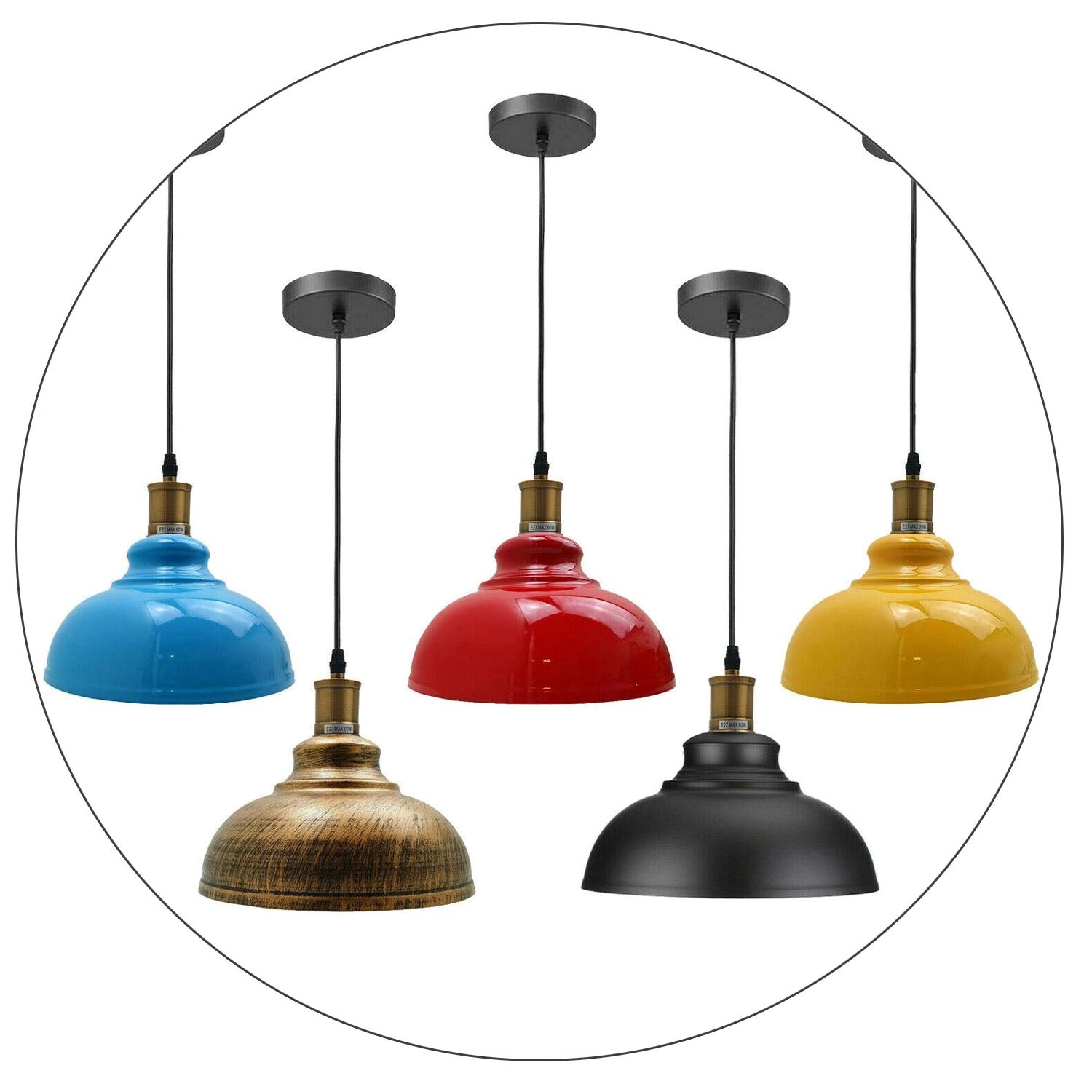 Vintage Industrial Metal Ceiling Pendant Shade Modern Hanging Retro Lights~1292-1